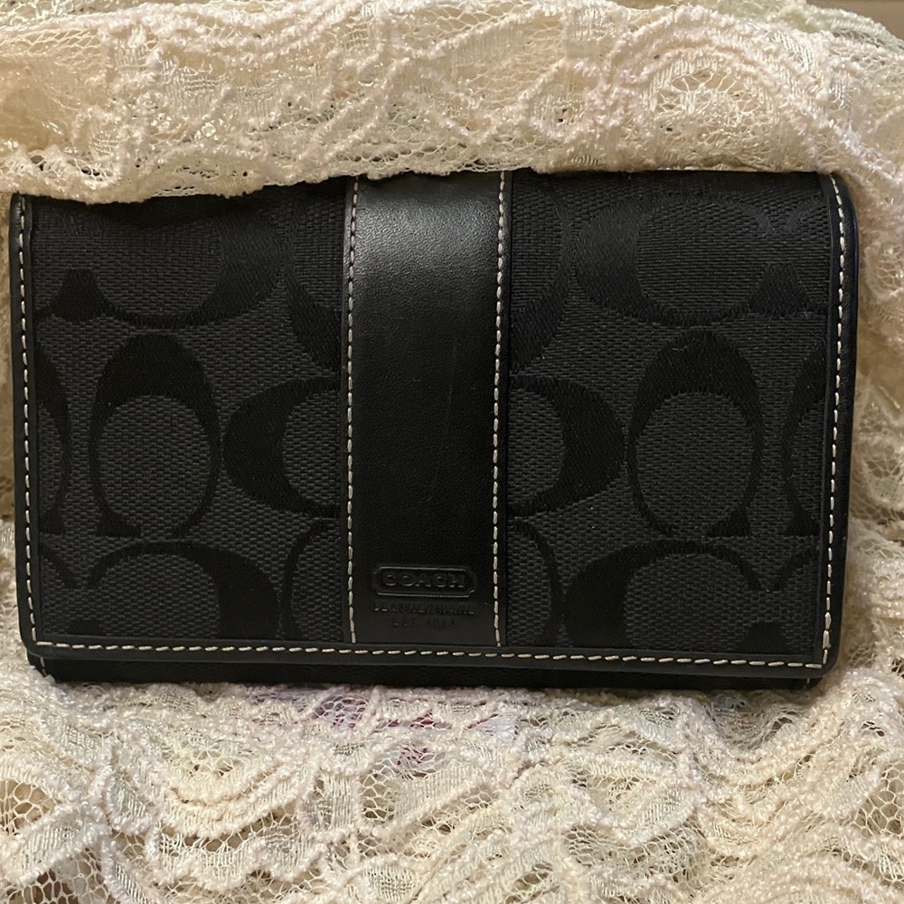Coach Black Designer Signature Wallet